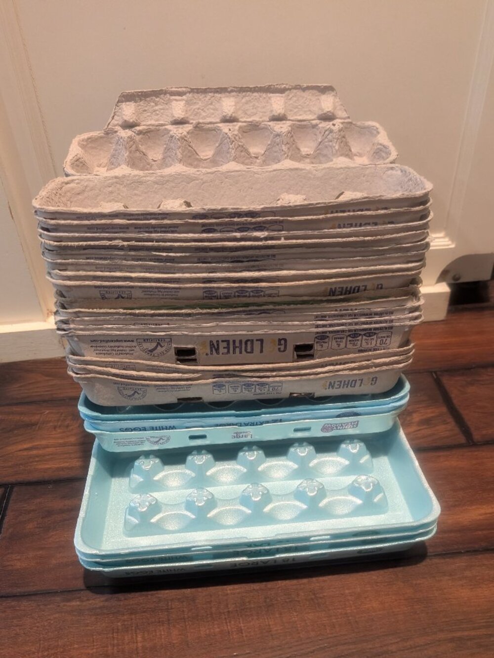 Lot of 22 Misc Empty Egg Cartons 12 Count and 18 Count Paper and Styrofoam